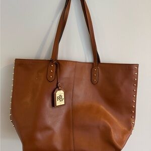 Ralph Lauren Tan Studded Tote